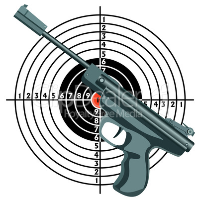 firearm, the gun against the target. vector