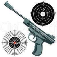 firearm, the gun against the target. vector