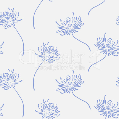 Hand drawn floral wallpaper with set of different flowers.