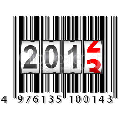 2013 New Year counter, barcode, vector.