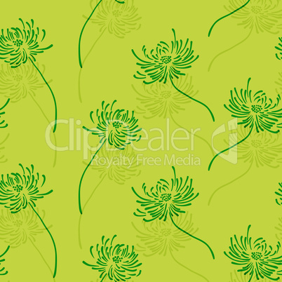 Hand drawn floral wallpaper with set of different flowers.