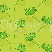 Hand drawn floral wallpaper with set of different flowers.