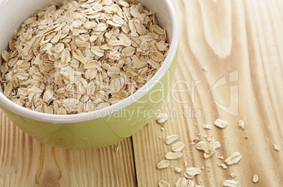 Oatmeal in a green bowl