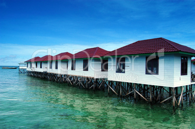 lined lodging buildings on the beach