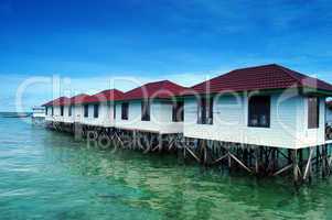 lined lodging buildings on the beach