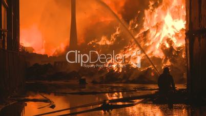 Fighting a huge Industrial fire