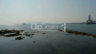Panoramic views of Qingdao Seaside.