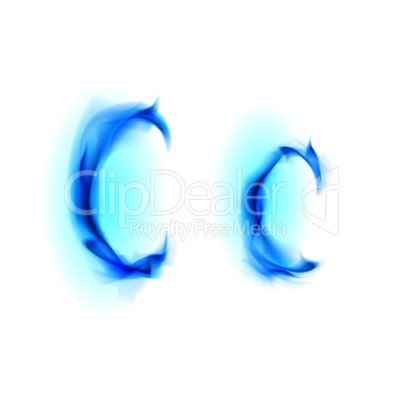 Fiery font. Letter C