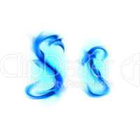 Fiery font. Letter S