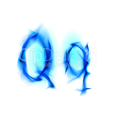 Fiery font. Letter Q