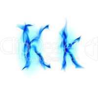 Fiery font. Letter K