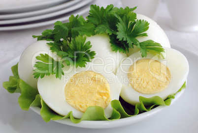 Boiled eggs with herbs in the context of