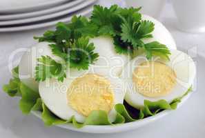 Boiled eggs with herbs in the context of