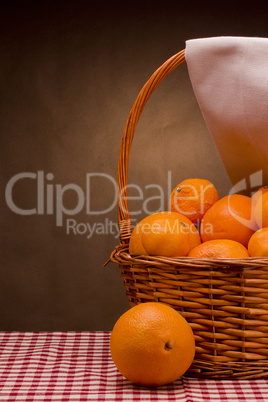 Basket with mandarins