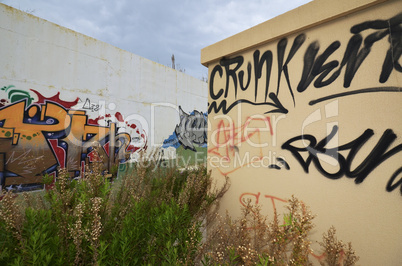 graffity auf Fabrikwand