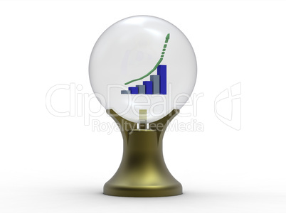 Business forecast with crystal ball