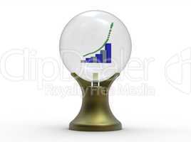 Business forecast with crystal ball