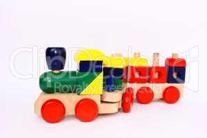 Little wooden train toy