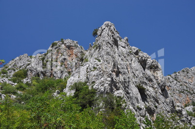 Felsen in der Paklenica-Schlucht, Kroatien