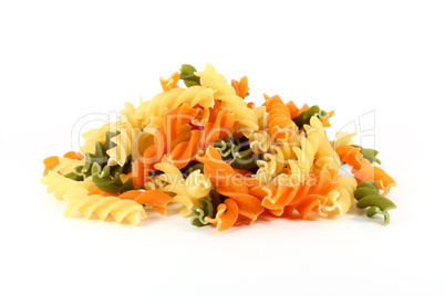 Colored pasta fusilli