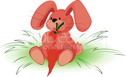 Rabbit with carrot vector illustration