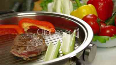 Beef Steak Grilled With Vegetables