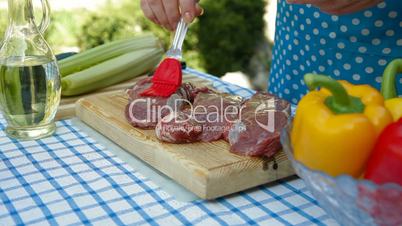 Cooking Steak Outdoors