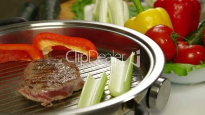 Beef Steak Grilled With Vegetables