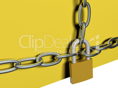 Chain and lock, 3D