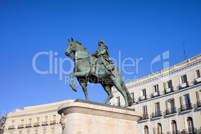 Statue of King Charles III in Madrid