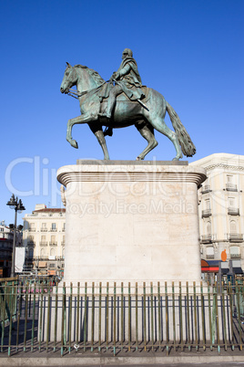 Statue of King Charles III in Madrid