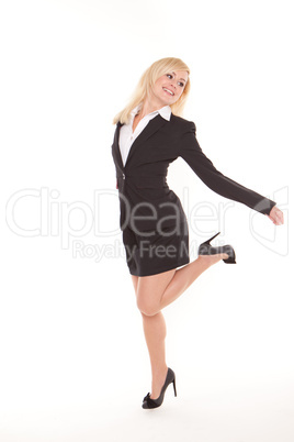 Woman dancing and giving thumbs up