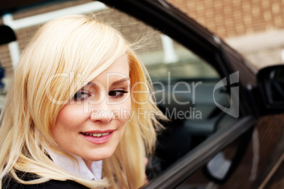 Woman driver reversing her car