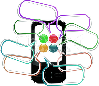 Smart Phone with speech bubble. Created digitally vector
