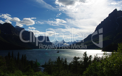 Late summer afternoon at St Mary Lake, Glacier National Park, Montana