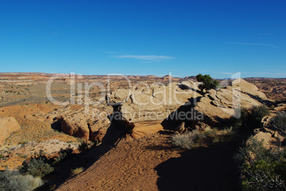 Rocks, canyons and green valleys in Grand Stair Escalante National Monument, Utah