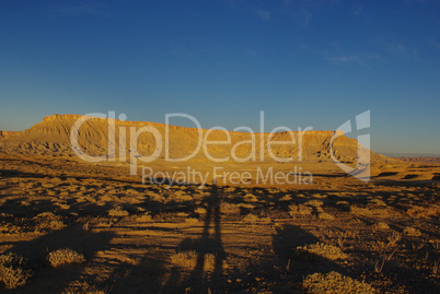 Long shadow near Factory Butte, Utah