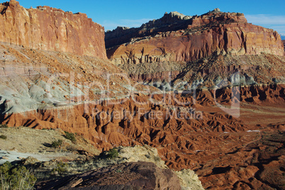 Rich colours in rocks and sandstone,Capitol Reef National Park, Utah