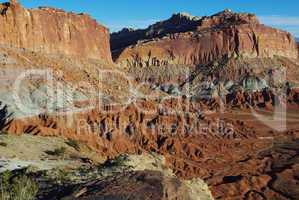Rich colours in rocks and sandstone,Capitol Reef National Park, Utah