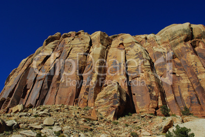 Rock formations with intense blue sky near Canyonlands, Utah