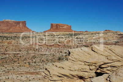 Rocks and red buttes near Canyonlands National Park, Utah