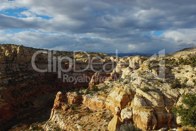 Canyon, rocks and clouds, Grand Stair Escalante National Monument, Utah