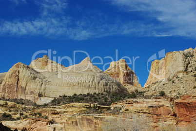 Rock hills and mountains in Capitol Reef National Park, Utah