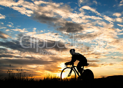 Silhouette eines Radfahrers