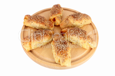 fresh baked pastry with sesame seeds