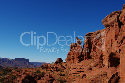 Red rock formations near Fisher Towers, Utah