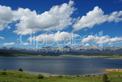 View of Taylor Park Reservoir with Rocky Mountains, Colorado