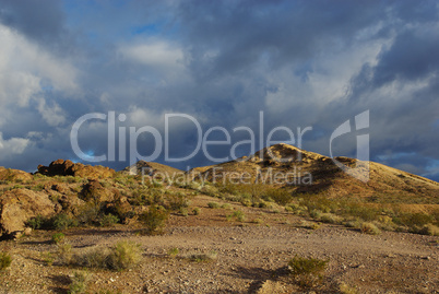Light contrasts in Nevada desert near Beatty