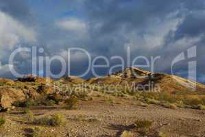 Light contrasts in Nevada desert near Beatty