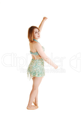 Ballet girl standing.
